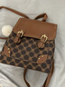 啄木鳥(niǎo)（TUCANO）品牌高級感小眾雙肩包女網(wǎng)紅時(shí)尚休閑包包復古百搭輕便小號小背包 棋盤(pán)格-咖啡 曬單實(shí)拍圖