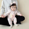 班喜迪嬰兒衣服秋裝嬰幼兒連體衣寶寶超萌哈衣爬服小月齡公主外出服春秋 粉色 80cm 曬單實拍圖
