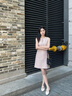 Mandy Zhang法式重工千金感粉色無袖背心連衣裙女春氣質(zhì)名媛感裙子 櫻花粉 S 曬單實拍圖