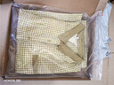 斯琴（siqin）2023夏季新品女純棉格紋翻領(lǐng)單排扣連袖短袖襯衫 BCXS026109 花色 M 曬單實(shí)拍圖