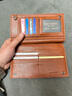 班亞奴新款男士錢(qián)包男款真皮長(cháng)款頭層牛皮多卡位皮夾大容量帶拉鏈手拿包 黃棕色 曬單實(shí)拍圖