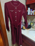 珂萊蒂爾冬季新款女裝優(yōu)雅氣質(zhì)修身綿羊毛連衣裙 深玫紅 L 曬單實(shí)拍圖