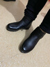 老人頭女鞋冬季媽媽棉鞋真皮加絨保暖女靴中老年軟底防滑棉皮鞋女 黑色 38 曬單實(shí)拍圖