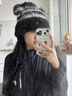 途尊可愛(ài)小熊耳朵帽子女秋冬季保暖防風(fēng)長(cháng)毛絨絨護耳系繩針織毛線(xiàn)帽冬 咖啡色 曬單實(shí)拍圖
