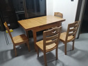 南之安 全實(shí)木餐桌餐廳小戶(hù)型家用長(cháng)方桌伸縮折疊吃飯桌椅自動(dòng)跳拉臺 茶色 標準版 一桌4椅 曬單實(shí)拍圖