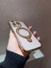 韻寧 水鉆閃粉磁吸支架適用蘋果16promax手機殼新款iphone15pro透明高級感14鏡頭全包防摔保護套 【沙漠金】磁吸充電*隱形支架*閃粉鏡頭膜 iPhone 16 plus 曬單實拍圖