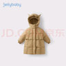 JELLYBABY兒童冬季羽絨服兒童中長(cháng)款加厚保暖寶寶冬三防衣服男女童冬裝外套 卡其 90 曬單實(shí)拍圖