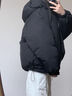 迪伽達冬季新款復古港風棉服男保暖面包服男寬松棉衣百搭潮牌連帽外套男 QYRJZXF- Y04黑色 XL 曬單實拍圖
