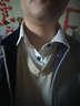 羅蒙（ROMON）假兩件毛衣男士秋冬新款套頭翻領(lǐng)針織衫純色休閑男裝保暖毛衫線衣 c02米白色 L （約105-120斤） 曬單實(shí)拍圖
