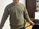 杰克·瓊斯（JACK&JONES）秋季新款男裝潮流毛衣oversized刺繡上衣毛衫舒適百搭純色針織衫 E06 淺橄欖綠 S 170 曬單實(shí)拍圖