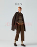 EIN【明星同款】EIN言中式靜奢立領(lǐng)琵琶扣綿羊毛大衣外套女秋冬新款 溫莎酒棕（長(cháng)款） S 曬單實(shí)拍圖