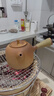 家用煮茶壺戶(hù)外陶瓷酒精爐燒水壺提梁壺無(wú)釉柴燒圍爐雙用酒精爐 素陶圓滿(mǎn)側把壺 800ml 800ml 500ml-1200ml 曬單實(shí)拍圖