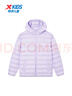 特步（XTEP）兒童童裝冬季中性高蓬鎖絨零壓力輕暖羽絨服 羅蘭紫 160cm 曬單實(shí)拍圖