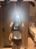 DGOV設計感小眾正肩棉質短袖T恤女夏美式辣妹短款修身百搭體恤上衣服 白色 M 曬單實拍圖