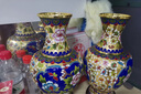 秦庭瀾境景泰藍(lán)花瓶琺瑯客廳辦公室擺件北京特色紀(jì)念工藝禮品送老外禮物 十寸牡丹一對(duì)送底座錦盒 曬單實(shí)拍圖