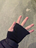 奧義馳棉冬季保暖半指手套男女手套學(xué)生寫(xiě)字手套漏指游戲加厚情侶手套 黑色無(wú)圖 雙層（厚款） 曬單實(shí)拍圖