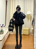 FSAT直筒牛仔褲女2025春秋新款高腰修身顯瘦彈力緊身舒適百搭小腳褲 黑灰色長褲【單褲】 27 曬單實拍圖