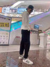 啄木鳥(niǎo)休閑褲男春季新款寬松舒適衛褲男時(shí)尚百搭男褲運動(dòng)束腳長(cháng)褲男 黑色 XL 建議（120-135斤） 曬單實(shí)拍圖