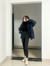 蘿美醬無尷尬線鯊魚褲女外穿2025春秋芭比褲高腰收腹提臀瑜伽休閑打底褲 深灰鯊魚褲春秋基本款 L 【建議110-125斤】 曬單實(shí)拍圖