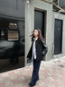 LETRANS元一 反之銀河 超薄輕涂綿羊皮衣外套女2023新款真皮皮衣 黑色 M 曬單實(shí)拍圖