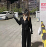 韓璐嬌（hanlujiao）衛(wèi)衣女裝2025新款春季穿搭一整套時(shí)尚減齡鹽系休閑運(yùn)動(dòng)服兩件套裝 黑色套裝 M 曬單實(shí)拍圖