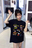 風(fēng)采兔 100%純棉笑臉蠟筆小新卡通休閑可愛T恤女2025款百搭寬松短袖上衣 米灰色 M 曬單實拍圖