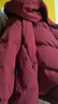 紫涵立體羊羔毛玩偶裝飾羽絨服女年冬季撞色拼接羽絨外套 復(fù)古紅 S 曬單實(shí)拍圖