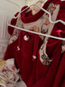 G.DUCKKIDS小黃鴨童裝女童秋季套裝兒童連衣裙春秋裝中國風嬰兒寶寶周歲禮服 GA067 紅色 90 尺碼1~2歲【 80-90cm】cm 曬單實拍圖