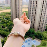 中國黃金步步生蓮足銀手鐲女和田玉鐲子七夕情人節(jié)禮物送女朋友老婆 步步生蓮手鐲【配品牌禮盒】 重約：20g 曬單實(shí)拍圖