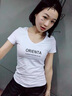 俞兆林短袖t恤女2025夏季新款印花正肩短袖女修身顯瘦潮流時(shí)尚體恤衫女 白色-圓領(lǐng)【ORI黑】 XL 111-125斤 曬單實(shí)拍圖