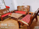 睡庭 沙發(fā) 實木沙發(fā)全實木農村客廳木質沙發(fā)茶幾組合套裝經濟型木沙發(fā) 1+1+3+長幾+方幾（609款送坐墊） 曬單實拍圖