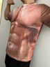 管晨腹肌衣服創(chuàng  )意搞笑肌肉3d仿真潮男短袖T恤3D立體個(gè)性假胸衫 小豆色 發(fā)光肌肉短袖 XL 75-80kg 曬單實(shí)拍圖