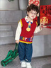 G.DUCKKIDS小黃鴨兒童套裝男女童衣服春秋季新款嬰幼兒毛衣秋裝男寶寶休閑褲 紅色三件套 尺碼7-11月(建議寶寶75-85cm 80 曬單實(shí)拍圖