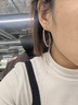 玖長(zhǎng)時(shí)999純銀滿天星大圈耳環(huán)女足銀大耳圈圓環(huán)耳墜生日禮物送女友 999足銀 40mm 曬單實(shí)拍圖