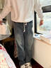 NEW OR MODE美式復古牛仔褲男士春秋季新款寬松百搭oversize休閑直筒褲子男裝 HM68黃泥色常規 XL 曬單實(shí)拍圖
