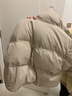 皮爾卡丹（pierre cardin）輕奢高檔白鵝絨羽絨服女冬季短款新款韓版時(shí)尚寬松休閑小個(gè)子外套 淺卡其 S 90-125斤 曬單實(shí)拍圖