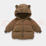 婧麒（JOYNCLEON）兒童棉服男女童裝棉衣外套上衣秋冬裝小寶寶棉襖嬰兒衣服 咖啡色 110 cm 曬單實(shí)拍圖