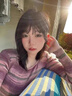 FSAT撞色條紋方領(lǐng)T恤女春季針織衫女長袖法式短款小款設(shè)計(jì)感上衣小眾 紫色 M 建議95-105斤穿 曬單實(shí)拍圖