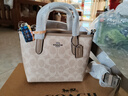 蔻馳（COACH）女包 City Mini Tote Bag 手提托特單肩斜挎包 送女友新年禮物 灰褐色CW032-SVPWH 15.5*9*14cm 經(jīng)典熱銷(xiāo)款 曬單實(shí)拍圖