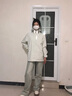 杜小閑 沖鋒外套男春秋季新款登山衣服戶外潮牌三合一美式加絨加厚夾克 JK81 米白色 XL [建議115-130斤] 曬單實拍圖