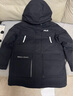 FILA 斐樂官方女裝中長款時尚派克羽絨服休閑連帽工裝外套 正黑色-BK M 曬單實拍圖
