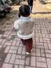 班喜迪女童漢服套裝秋冬裝國風(fēng)周歲寶寶禮服兒童新年唐裝冬季過年拜年服 米色 100 cm 曬單實拍圖