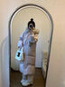 粉媚夢羽絨棉服女2025年新款冬季外套長款連帽棉衣棉襖衣服女裝加厚冬裝 毛領大口袋長款棉服粉色 M 【建議120斤以內】 曬單實拍圖
