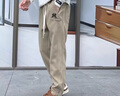 ARNTARE官方潮牌褲子男秋冬純色寬松百搭運(yùn)動束腳長褲青少年休閑褲男衛(wèi)褲 卡其色（NE01） 3XL（體重160-175斤） 曬單實(shí)拍圖