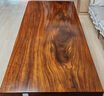榕鷺 奧坎實(shí)木原木大板茶桌茶臺餐桌辦公桌巴花胡桃木家具2米整板陽(yáng)臺 訂金 曬單實(shí)拍圖
