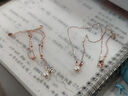 Vana萌兔子珍珠耳釘女銀耳飾耳環(huán)中秋節禮物送女朋友老婆 項鏈+耳釘+手鏈 曬單實(shí)拍圖