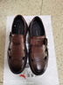 紅蜻蜓皮鞋男鏤空涼鞋男包頭洞洞鞋軟底爸爸休閑鞋男 WTT240672棕色 39 曬單實(shí)拍圖