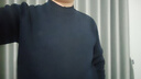 HLA海瀾之家加絨長袖針織衫男半高領(lǐng)套頭修身加絨毛衣男冬 曬單實拍圖