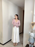 ELAND【花苞裙】衣戀半身裙女后腰橡筋下擺抽褶長(zhǎng)裙2025夏季新款 象牙白/白色(39)Ivory S 曬單實(shí)拍圖