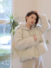 對(duì)白奶油色肌理感短款羽絨服女2024冬新款超好看寬松連帽面包外套 冰綠色 XS 曬單實(shí)拍圖